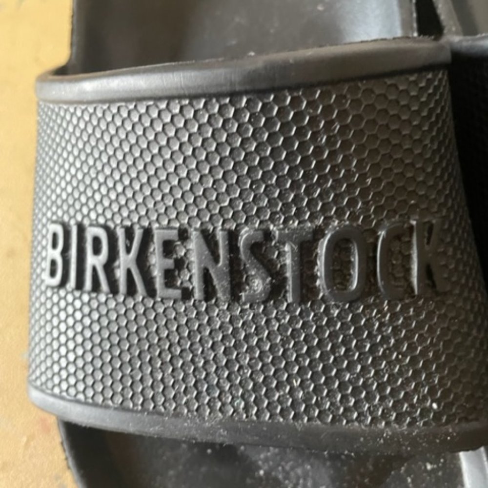 BIRKENSTOCK Black Rubber Slides